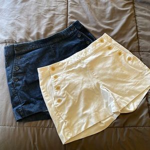 Denim & white shorts